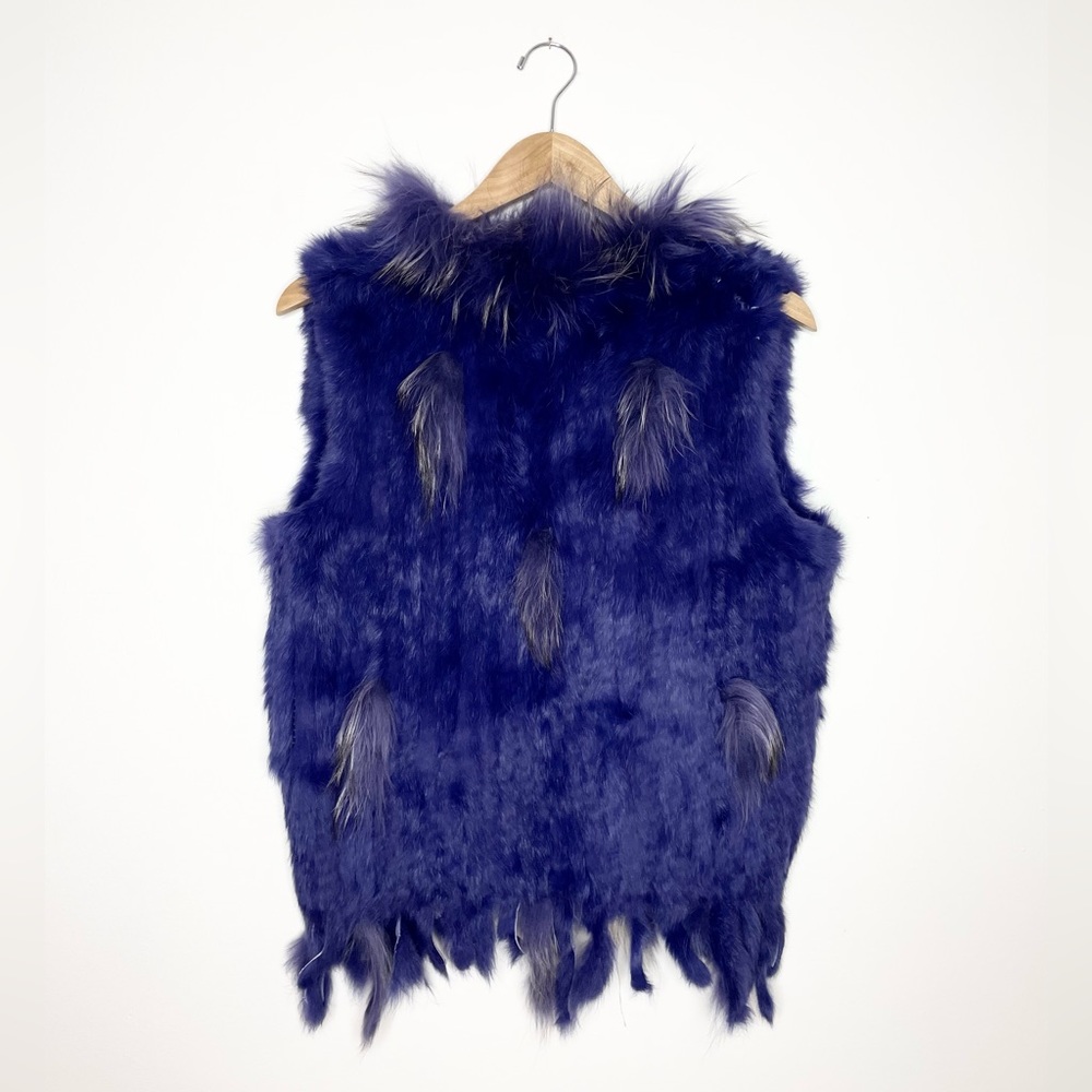 UNBRANDED purple mauve rabbit fur vest M - Picture 2 of 4
